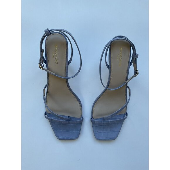 Marciano By Guess Women’s Croco Leather Sandals In Lilac Size 10 - Picture 2 of 7